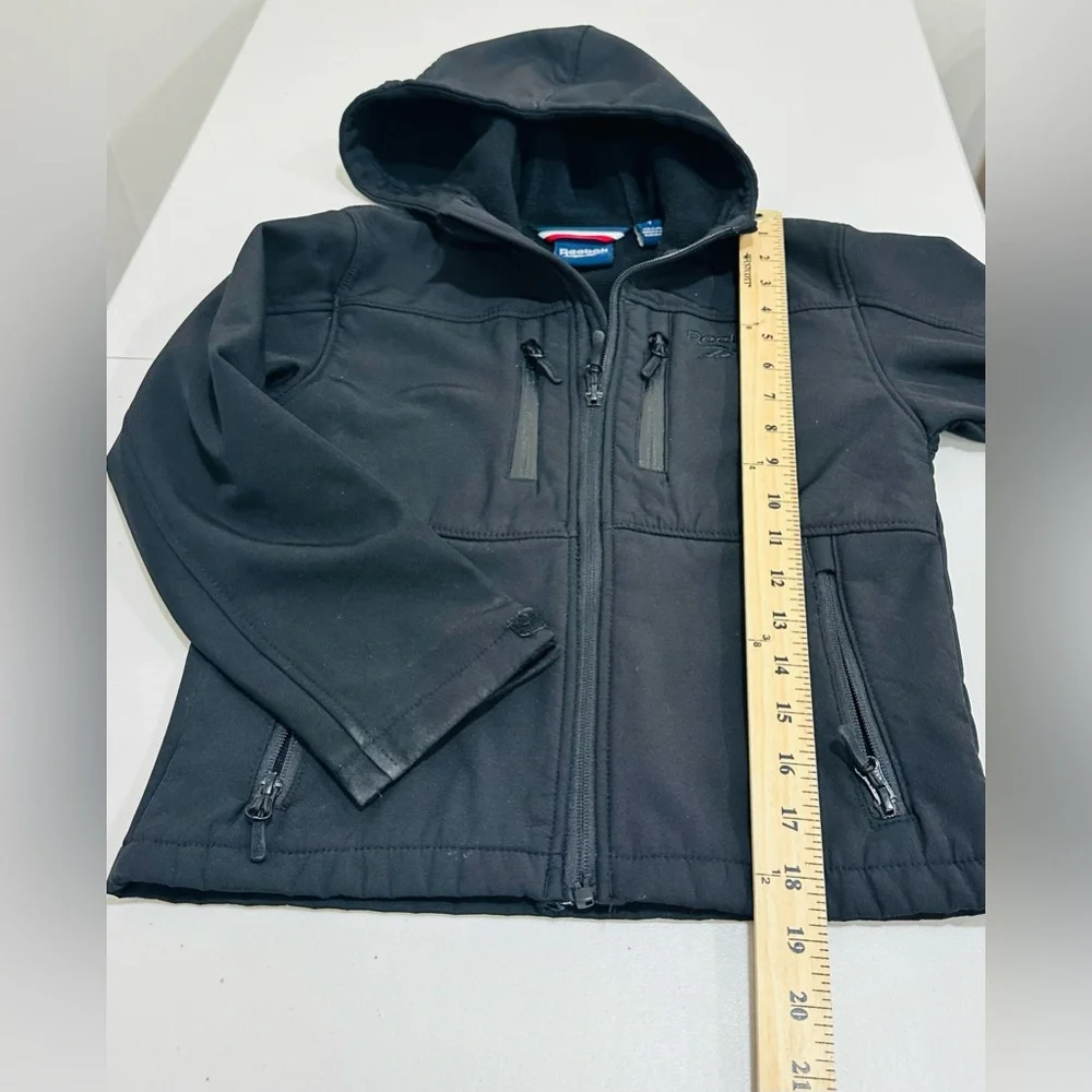 Reebok Designer‎ Black Soft Shell Kids' Unisex Hooded Jacket Size 7